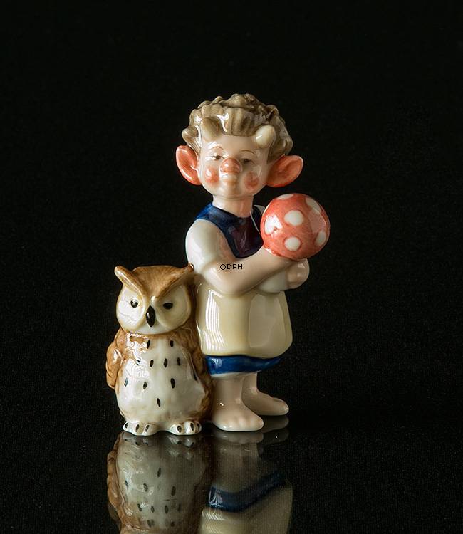 Troll, große Schwester mit Eule, Royal Copenhagen Figur Nr. 096