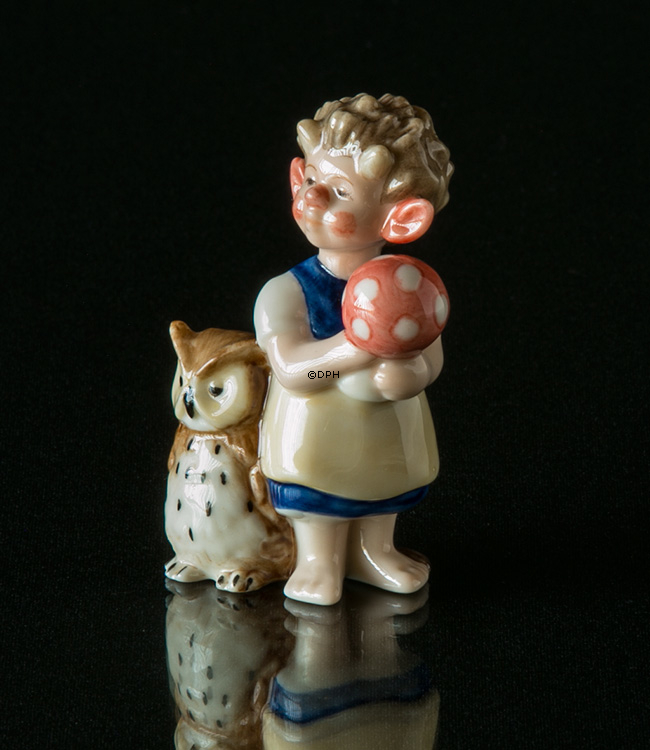Troll, große Schwester mit Eule, Royal Copenhagen Figur Nr. 096
