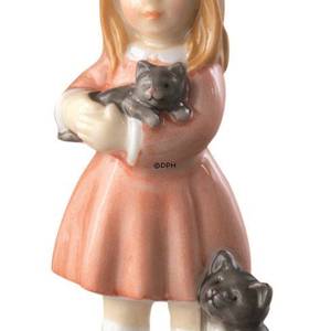 Mädchen steht mit Kätzchen, Minifigur Royal Copenhagen | Nr. 1249122 | DPH Trading