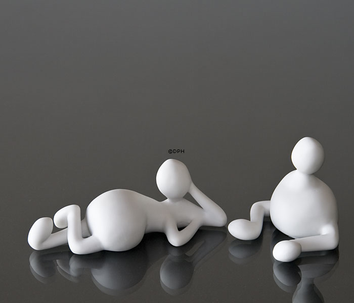 Sofa Note und Verträumte Note, kleine Musica Figuren, Royal Copenhagen Figuren Nr. 146