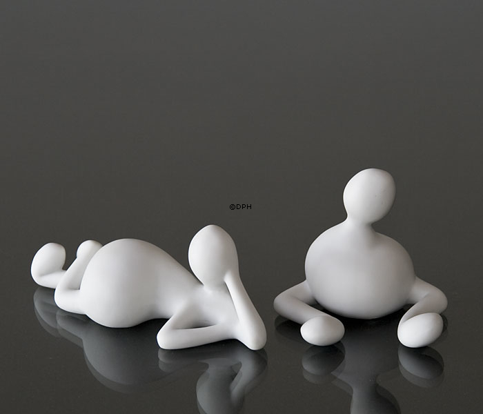 Sofa Note und Verträumte Note, kleine Musica Figuren, Royal Copenhagen Figuren Nr. 146