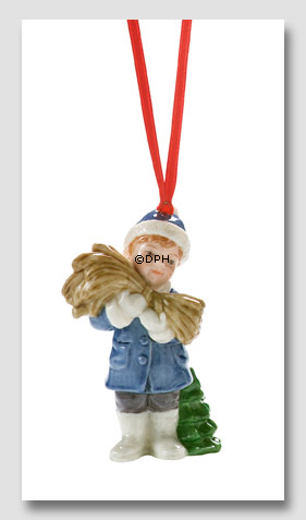 Figurornament 2005, Junge mit einem Bündel Heu, Bing & Gröndahl