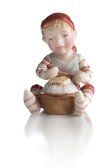 Wichtel mit Reispudding, Royal Copenhagen Weihnachtsfigur Nr. 178