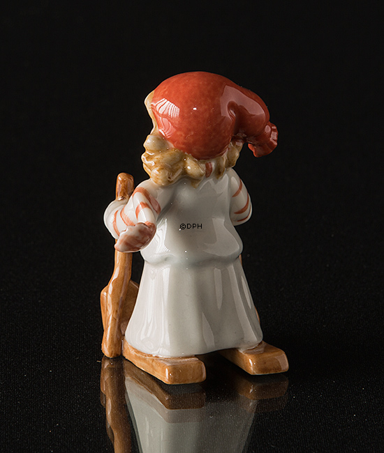 Wichtel fährt Ski, Royal Copenhagen Weihnachtsfigur Nr. 179