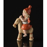 Wichtel mit Julbock, Royal Copenhagen Weihnachtsfigur Nr. 180