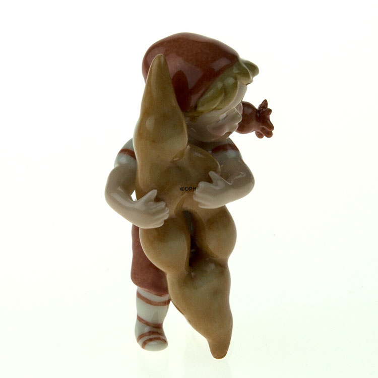 Wichtel mit Klejne, Royal Copenhagen Weihnachtsfigur Nr. 181