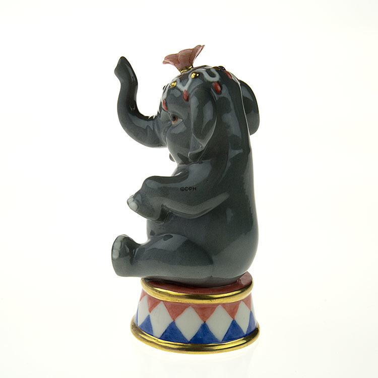 Zirkus Elefant, Royal Copenhagen Figur aus der Mini Zirkus Kollektion