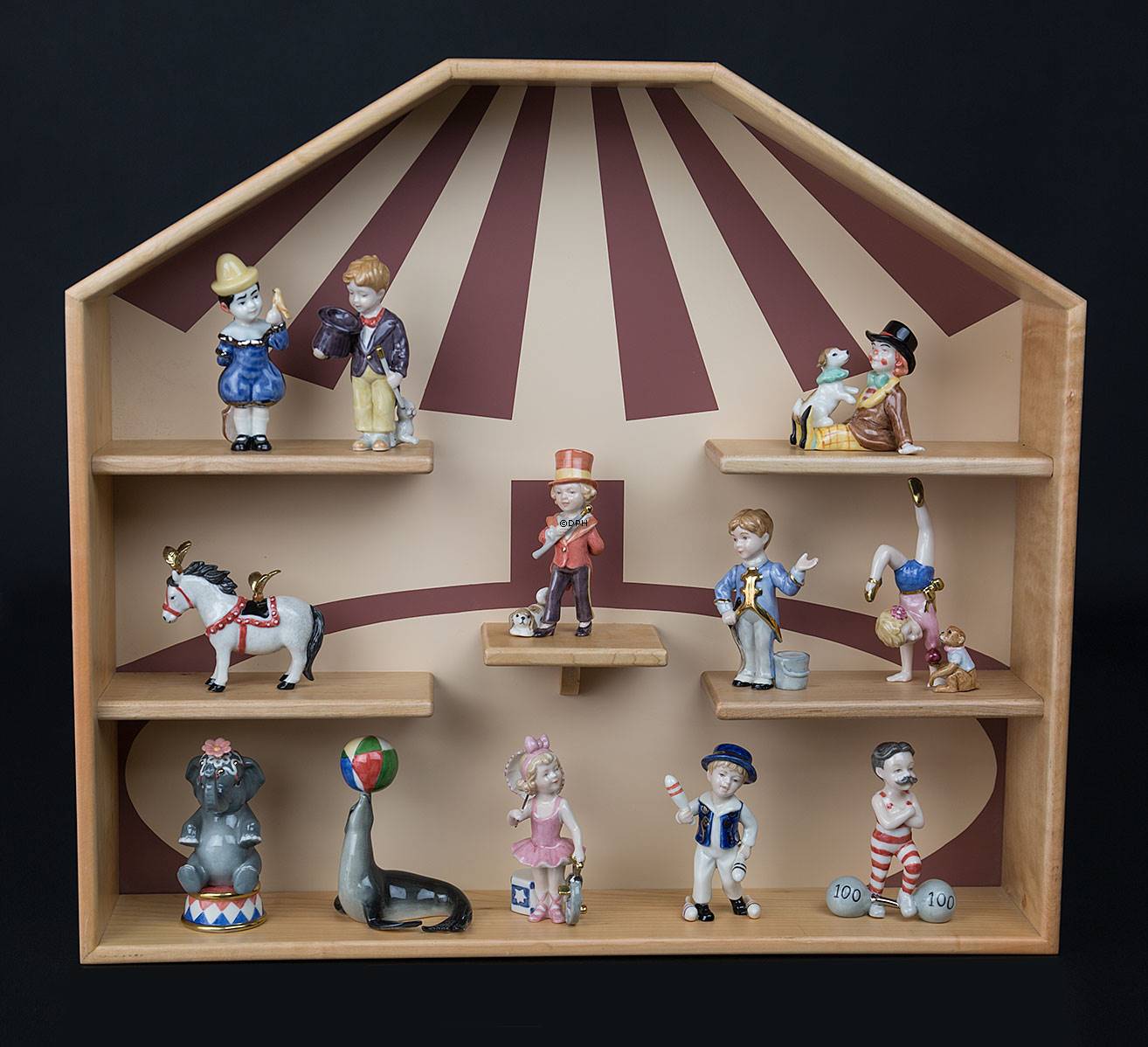 Mini Zirkus Kollektion von Royal Copenhagen, Schaukasten