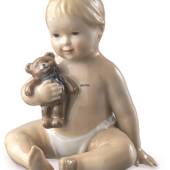 Baby mit Teddybär, Royal Copenhagen Figur