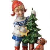Mädchen mit kleinem Weihnachtsbaum, Mini Sommer und Winter Kinder, Royal Co...