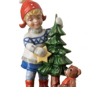 Mädchen mit kleinem Weihnachtsbaum, Mini Sommer und Winter Kinder, Royal Copenhagen Figur | Nr. 1249264 | DPH Trading