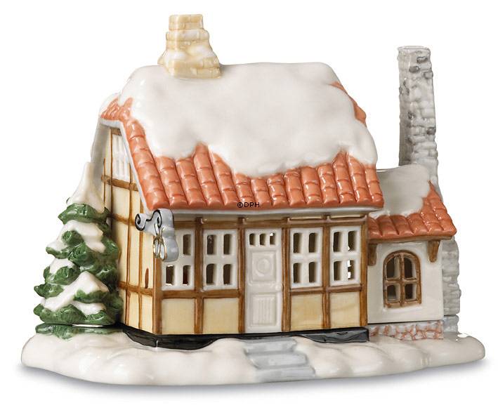 Teelichthäuschen, Bäckerei, Royal Copenhagen Kerzenhalter Nr. 281