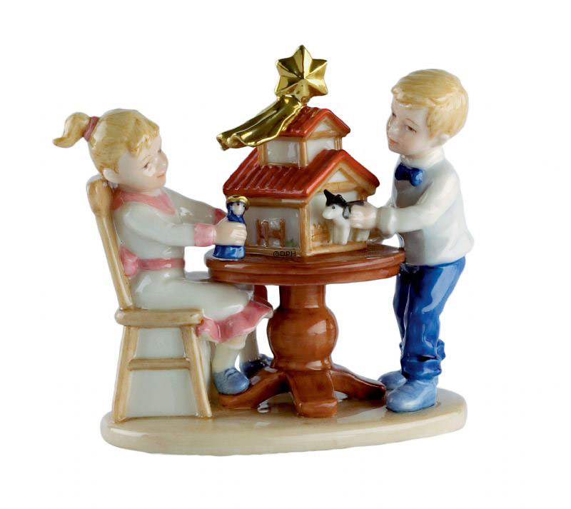 Clara & Peter schmücken die Weihnachtskrippe, Royal Copenhagen Figur Nr. 294