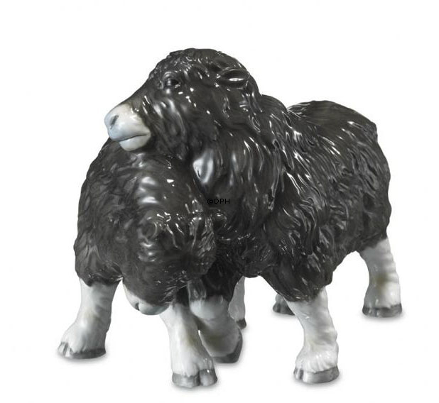 Zwei Moschusochsen spielen, Royal Copenhagen Figur Nr. 326