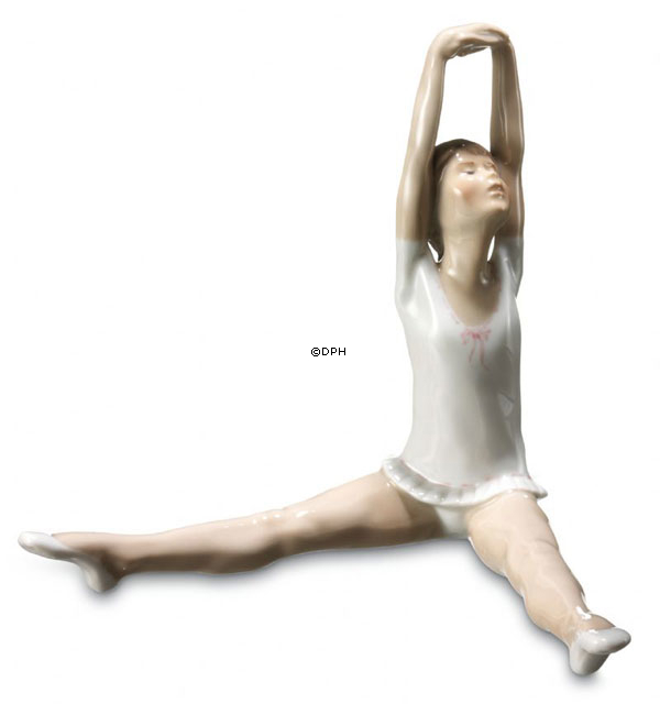 Sitzende Ballerina, die ihre Arme in die Luft hält, Royal Copenhagen Figur Nr. 330
