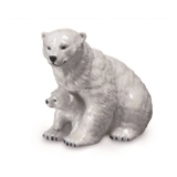 Eisbär mit Jungen, Royal Copenhagen Figur Nr. 353