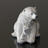 Eisbär mit Jungen, Royal Copenhagen Figur Nr. 353