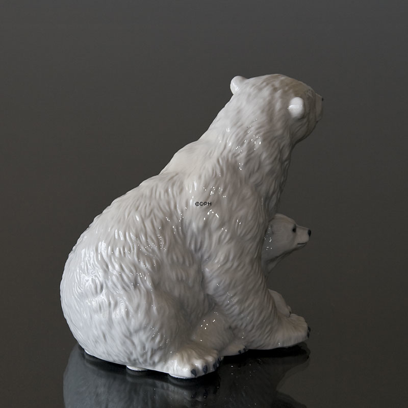 Eisbär mit Jungen, Royal Copenhagen Figur Nr. 353