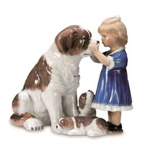 Mädchen mit Bernhardiner-Hund, Royal Copenhagen Figur | Nr. 1249361 | DPH Trading