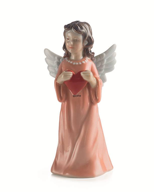 Schutzengel hält sanft ein Herz, Mädchen, Royal Copenhagen Figur Nr. 433