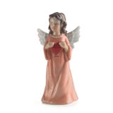 Schutzengel hält sanft ein Herz, Mädchen, Royal Copenhagen Figur Nr. 433