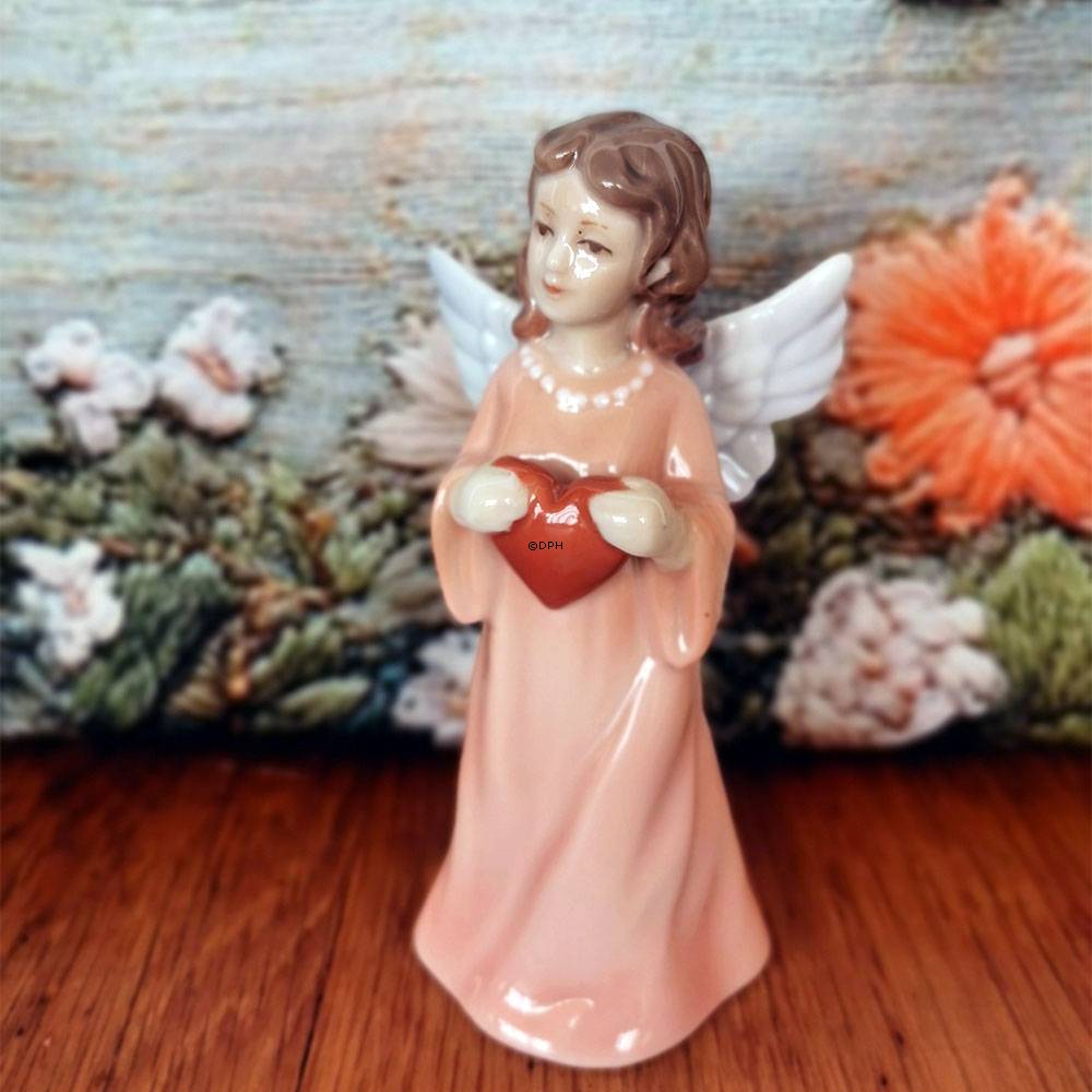 Schutzengel hält sanft ein Herz, Mädchen, Royal Copenhagen Figur Nr. 433