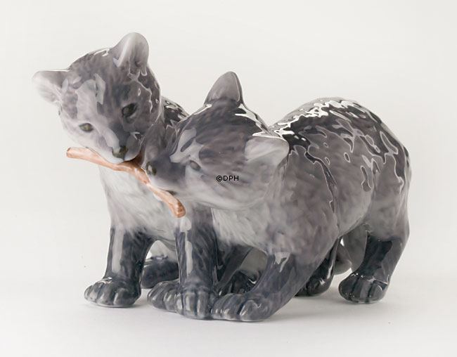 Zwei Polarfuchswelpen, Royal Copenhagen Figur Nr. 445