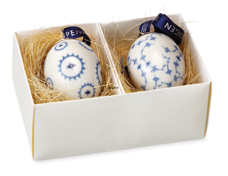 Ostereier, Satz von zwei, Musselmalet Blumen