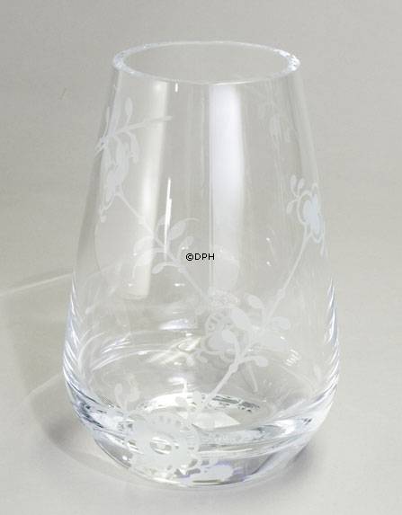 Glasvase mit Musselmalet Dekoration in Relief, klar, Royal Copenhagen Nr. 482