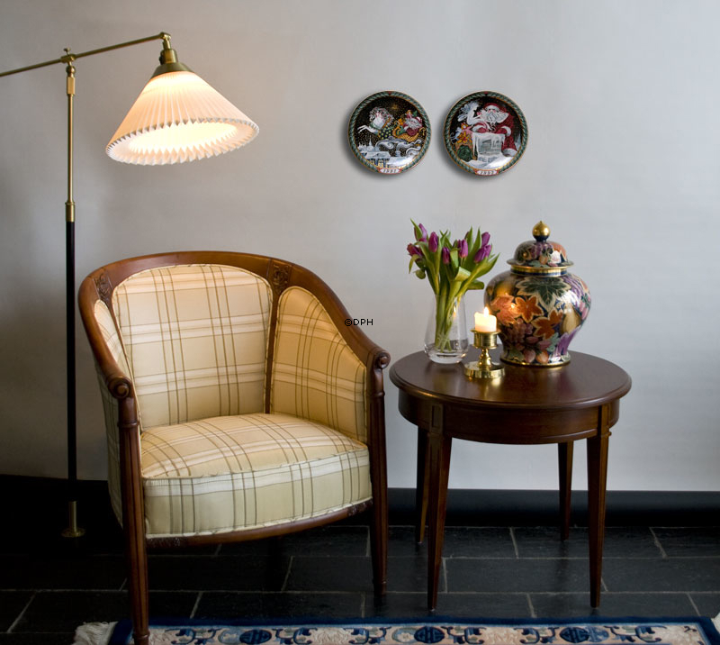 Glasvase mit Musselmalet Dekoration in Relief, klar, Royal Copenhagen Nr. 482