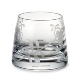 Glasteelichthalter mit Musselmalet Dekoration in Relief, klar, Royal Copenhagen Nr. 490