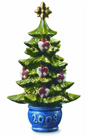 Der jährliche Weihnachtsbaum 2008, mit roten und weißen Weihnachtsherzen