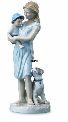 Mutter mit Baby und Hund, Royal Copenhagen Figur Nr. 546