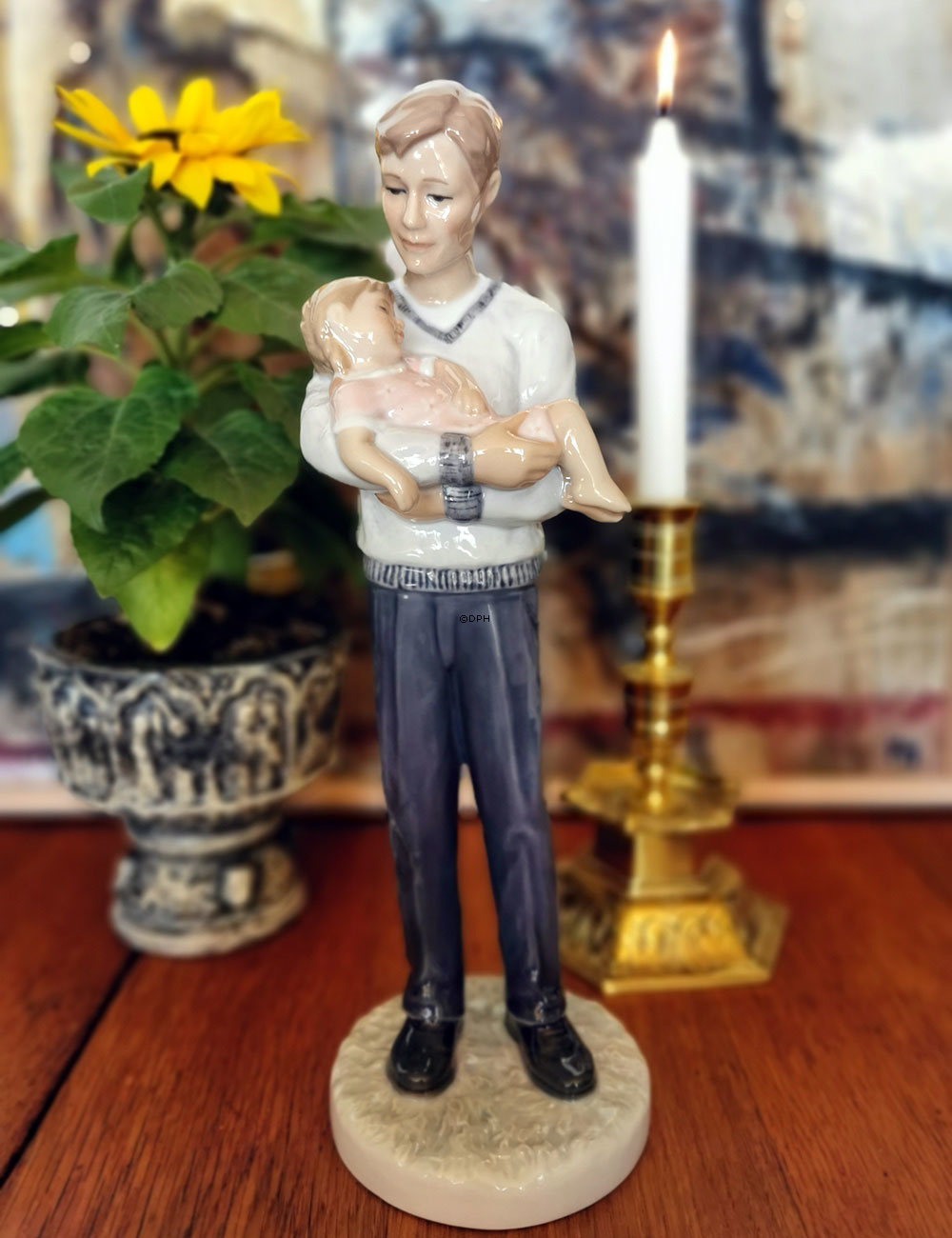 Vater mit schlafendem Mädchen, Royal Copenhagen Figur Nr. 548