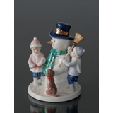 Clara & Peter mit Schneemann, Royal Copenhagen Figur Nr. 550