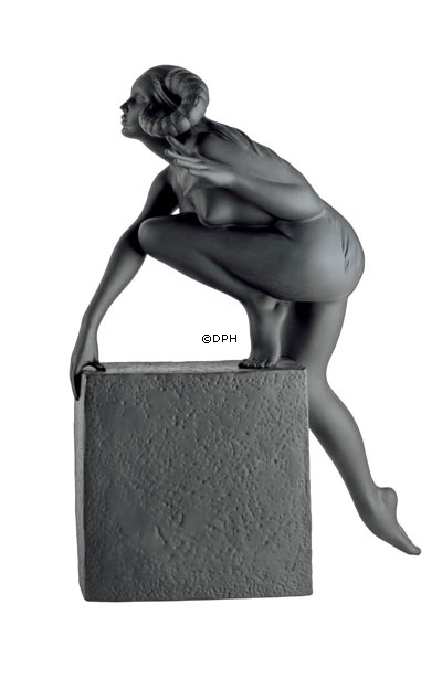 Christel Sternzeichenfiguren, Widder (20. März bis 20. April), Royal Copenhagen Figur Nr. 562, schwarz