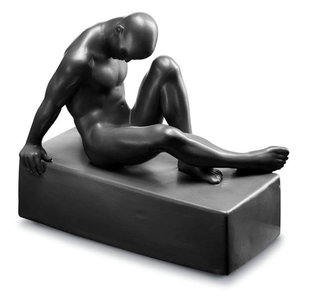 Perfectio Skulptur des Mann, Royal Copenhagen Figur Nr. 662, schwarz