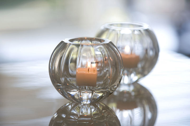 Teelichthalter mit geriffeltem Glas, Royal Copenhagen Nr. 722