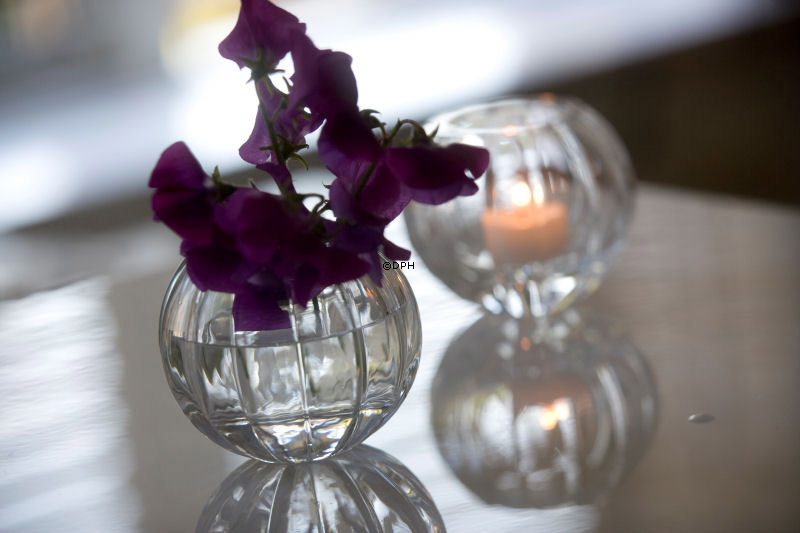 Teelichthalter mit geriffeltem Glas, Royal Copenhagen Nr. 722