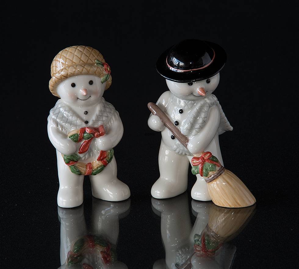 Winterserie 2009 Schneemann, Vater Max mit Besen, Royal Copenhagen