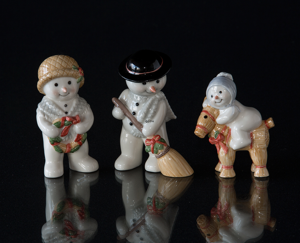 Winterserie 2009 Schneemann, Vater Max mit Besen, Royal Copenhagen