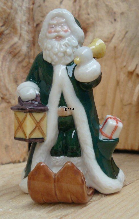 Der jährliche Weihnachtsmann 2001, Der Weihnachtsmann auf Ski, Figur, grün, Royal Copenhagen