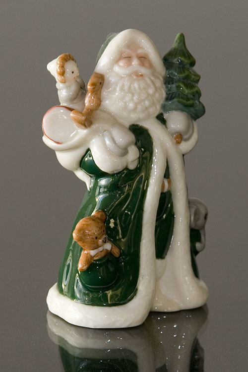 Der jährliche Weihnachtsmann 2002, ein Besuch vom Weihnachtsmann, Figur, grün, Royal Copenhagen