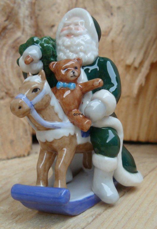 Der jährliche Weihnachtsmann 2005, Der Weihnachtsmann auf dem Schaukelpferd, grün, Royal Copenhagen