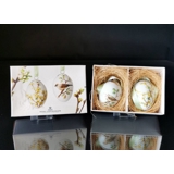 Osterei mit Forsythie und Mönchsgrasmücke, 2 Stück, Royal Copenhagen Osterei 2011