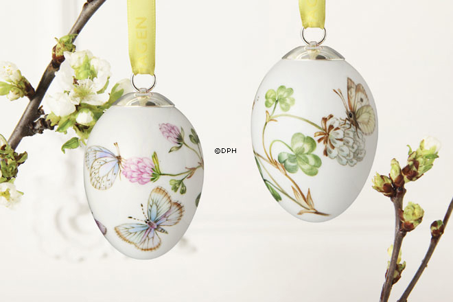 Osterei mit Schmetterlingen, 2 Stück, Royal Copenhagen Osterei 2011