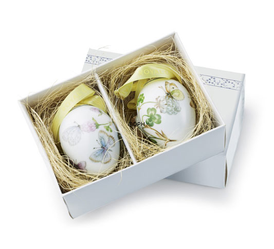 Osterei mit Schmetterlingen, 2 Stück, Royal Copenhagen Osterei 2011