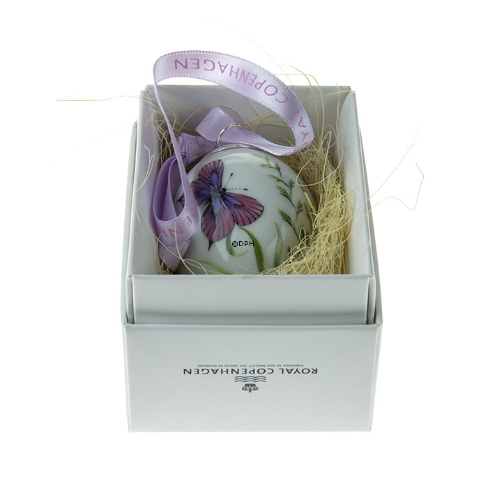 Osterei mit lila Schmetterling, Royal Copenhagen Osterei 2014