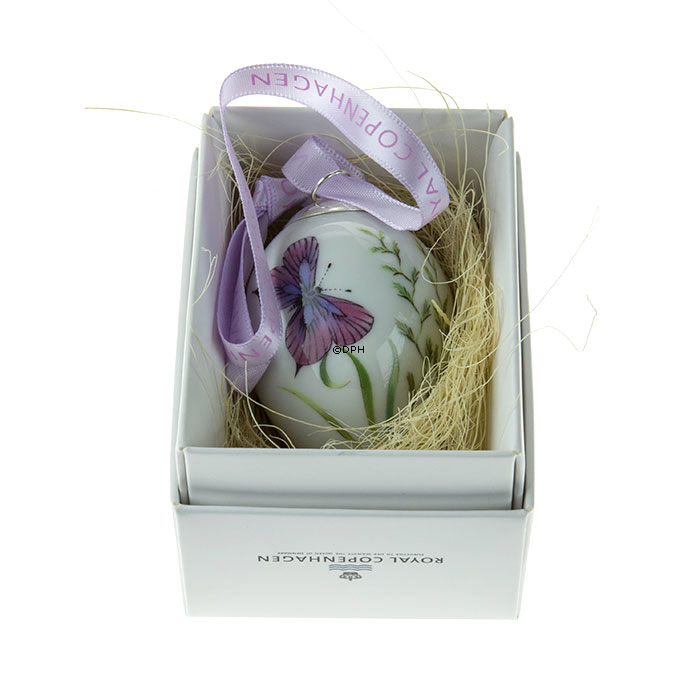 Osterei mit lila Schmetterling, Royal Copenhagen Osterei 2014