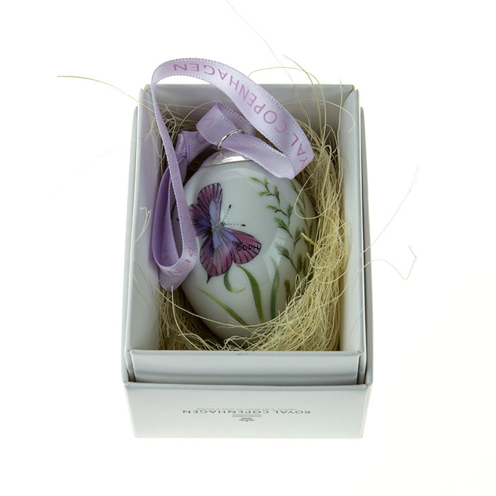 Osterei mit lila Schmetterling, Royal Copenhagen Osterei 2014